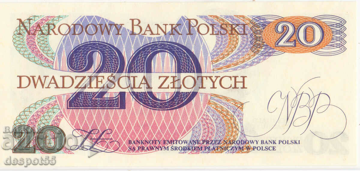 1982. Poland. 20 zlotys - UNC. with price 1.50 BGN | € 0.77