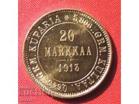 20 Markkaa 1913 Finland ( Финландия ) AU ( злато )