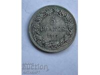 #1 Silver Coin 5 Francs Belgium 1848 Silver