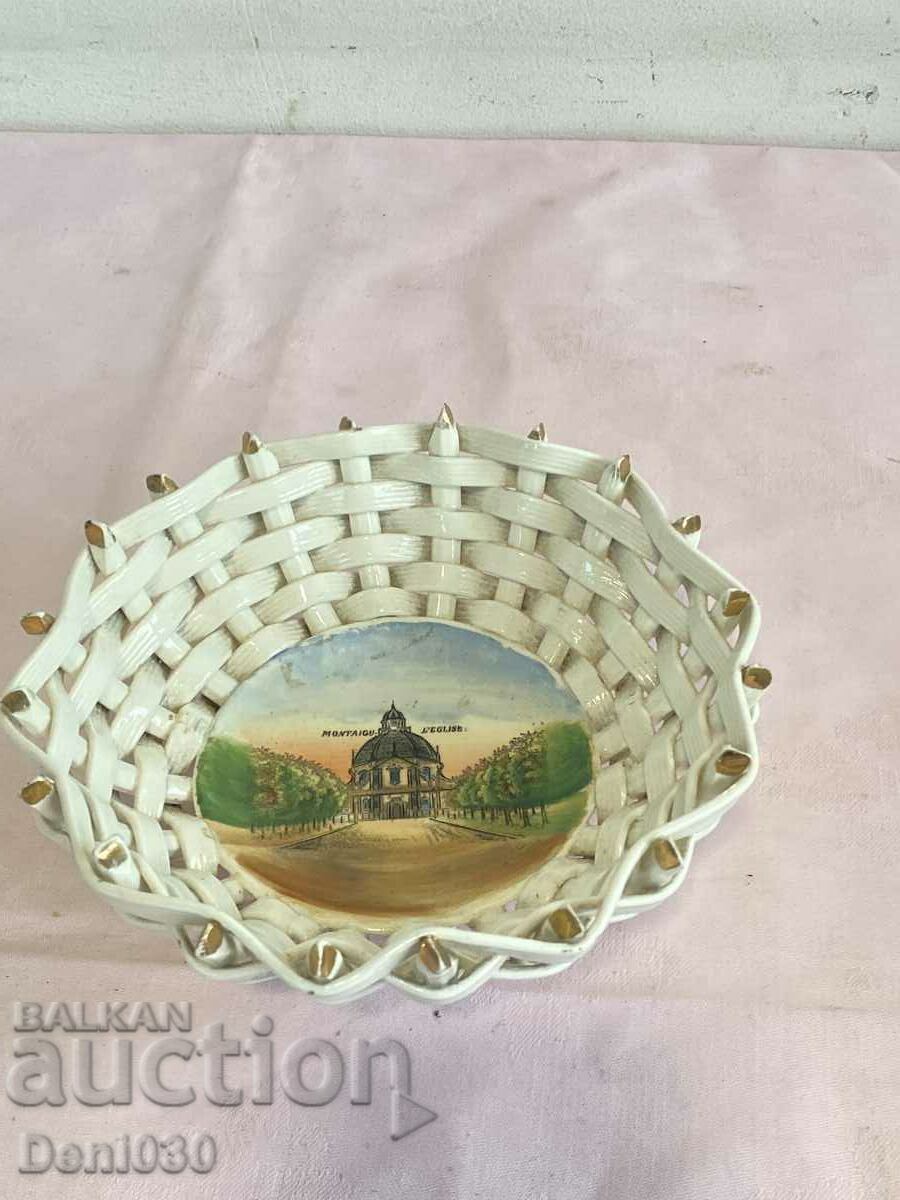 Porcelain candy bowl with markings