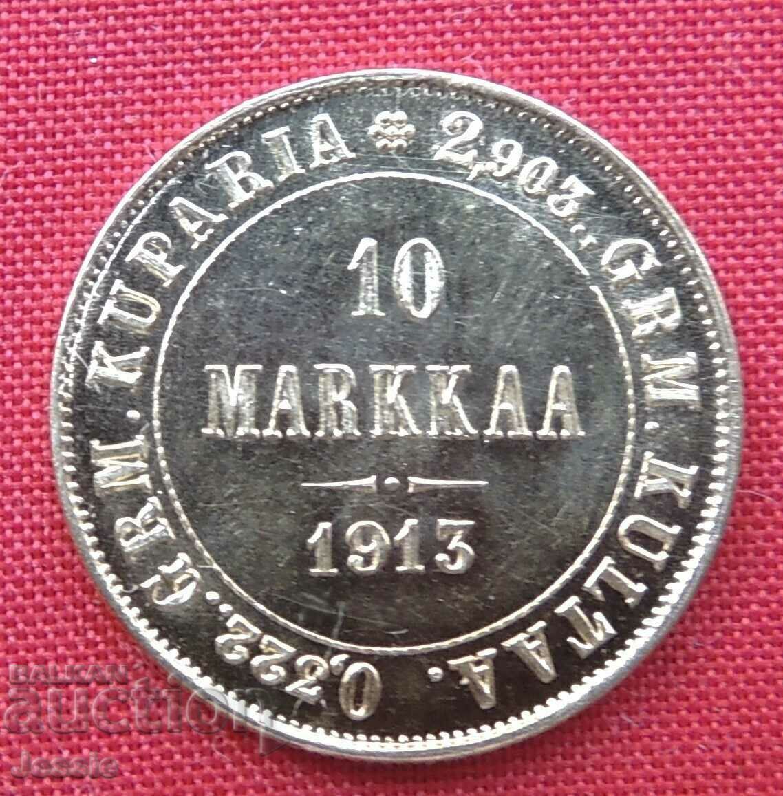 10 Markkaa 1913 Finland ( Финландия ) AU ( злато )