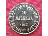 10 Markkaa 1913 Finlanda (Finlandia) AU (aur)