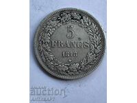 #2 Silver Coin 5 Francs Belgium 1848 Silver