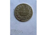 silver coin 5 francs France 1838 silver