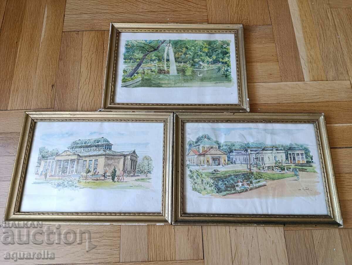 Lot of three old paintings