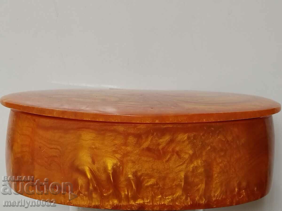Delivery of Bulgarian jewelry box artificial amber Catalin NRB Delivery of Bulgarian jewelry box artificial amber Catalin NRB