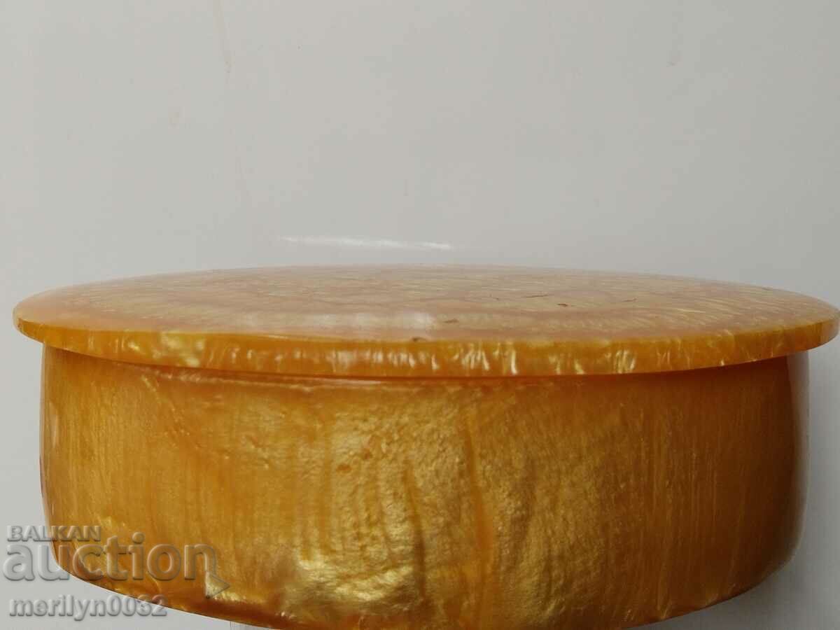 Bulgarian jewelry box artificial amber Catalin NRB with price 63.00 BGN | € 32.21 Bulgarian jewelry box artificial amber Catalin NRB with price 63.00 BGN | € 32.21