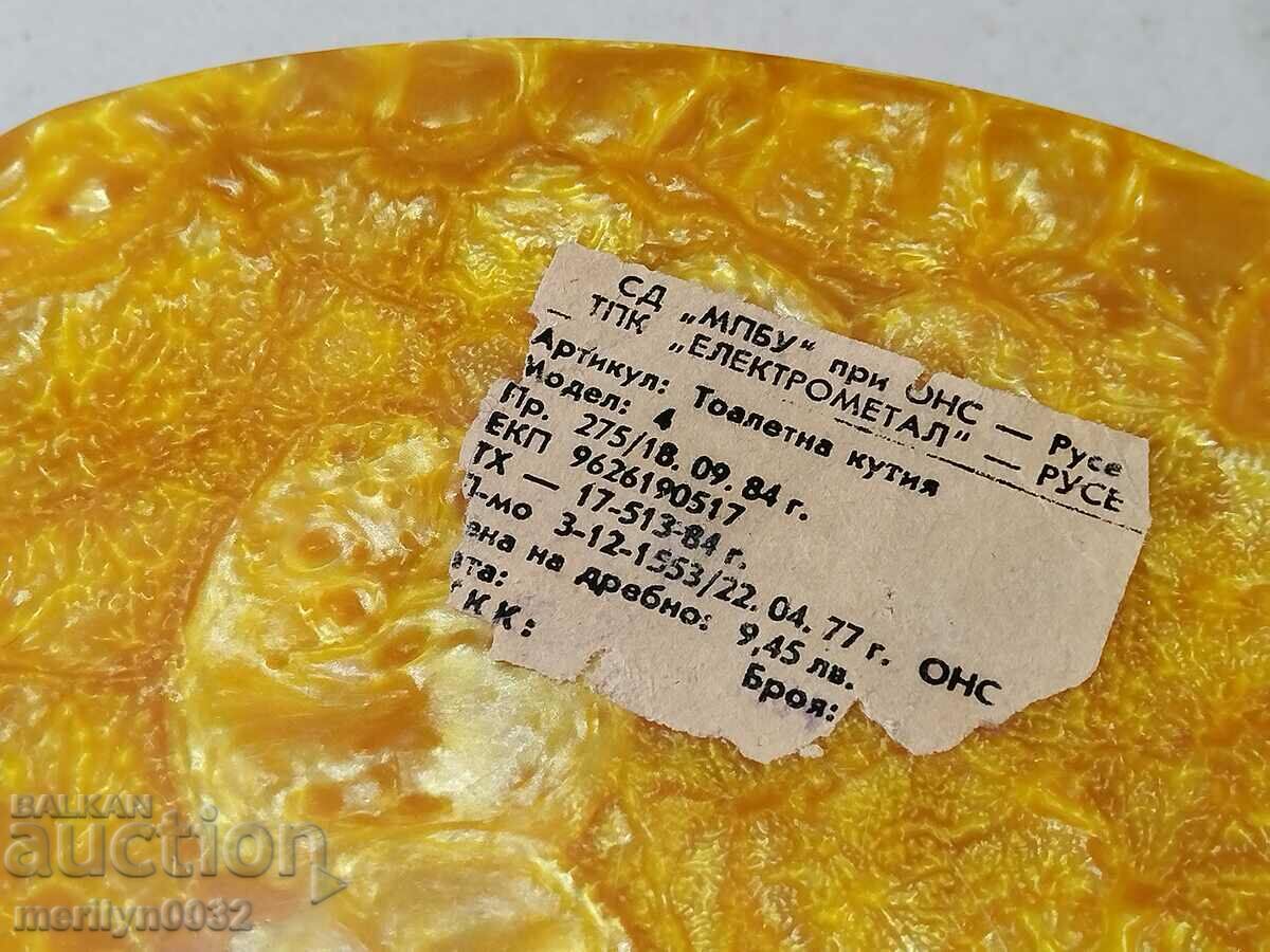 Bulgarian jewelry box artificial amber Catalin NRB - 7 Bulgarian jewelry box artificial amber Catalin NRB - 7
