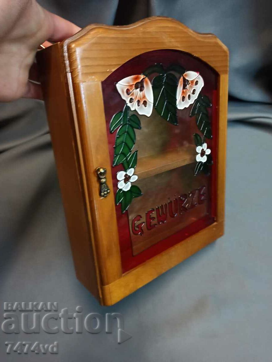 WOODEN BOX FOR SPICES, PAINTED GLASS with price 50.00 BGN | € 25.56