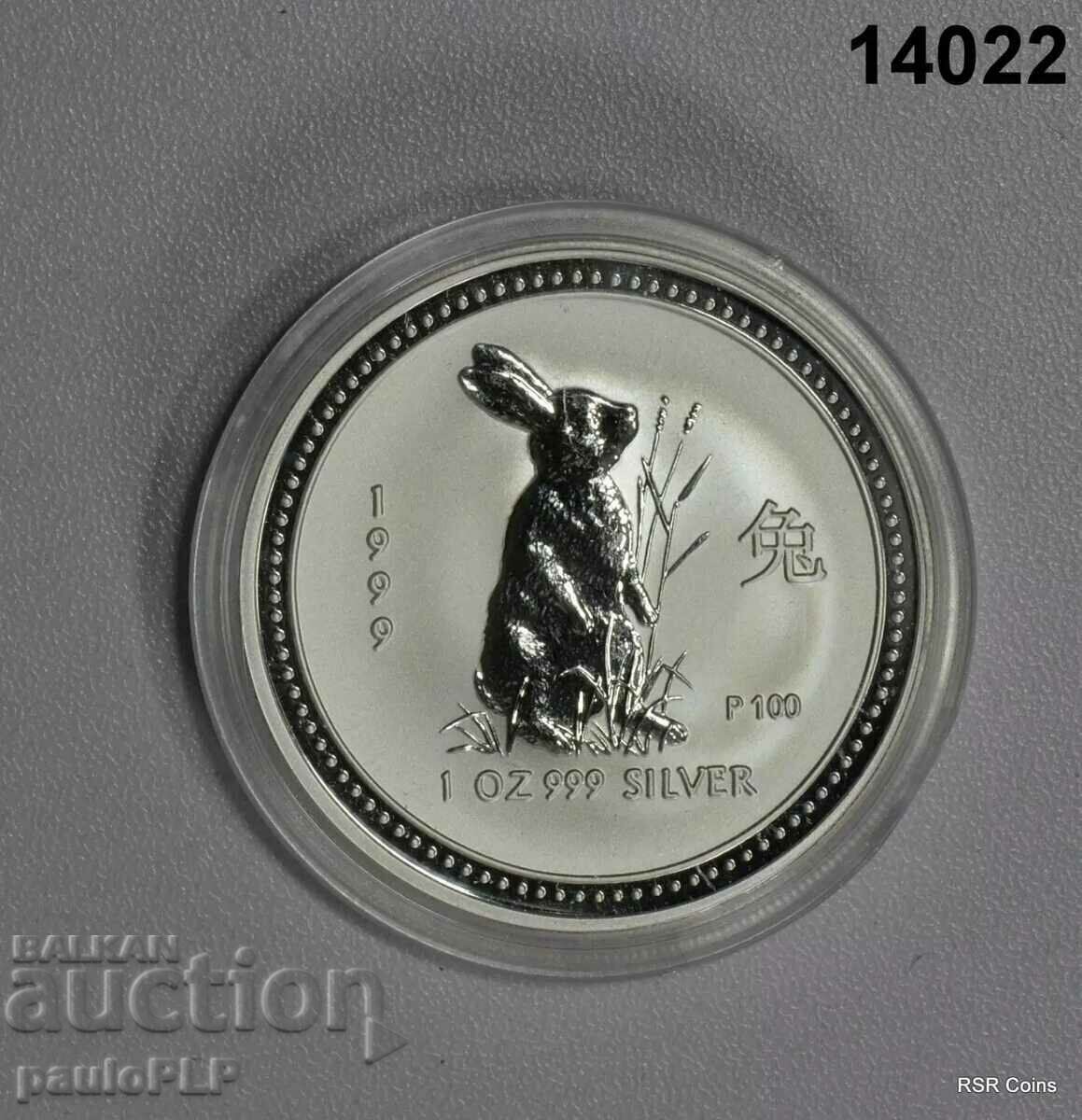 1 oz SILVER 1999 - LUNAR AUSTRALIA - SERIA 1 Iepure -UNC 1 oz SILVER 1999 - LUNAR AUSTRALIA - SERIA 1 Iepure -UNC