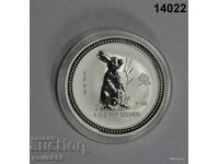 1 oz SILVER 1999 - LUNAR AUSTRALIA - ΣΕΙΡΑ 1 Rabbit -UNC