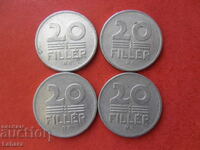 20 fillers 1972, 1973, 1977 and 1978 Hungary