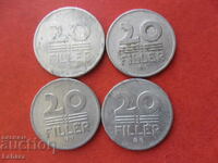 20 fillers 1964, 1968, 1969 and 1982 Hungary