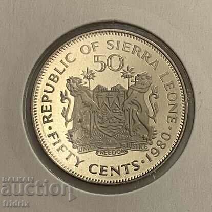 Sierra Leone 50 cent / Sierra Leone 50 cent 1980 PROOF ЖО