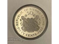 Сиера Леоне 50 цента  / Sierra Leone 50 cent 1980 PROOF ЖО