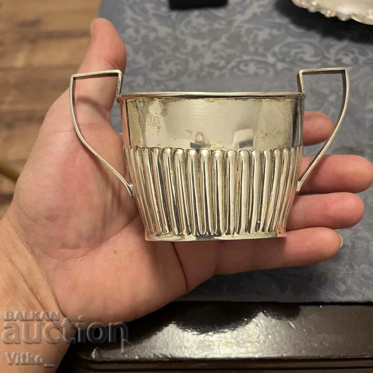 Английска сребърна захарница,ледарка,каничка,маркировки Английска сребърна захарница,ледарка,каничка,маркировки