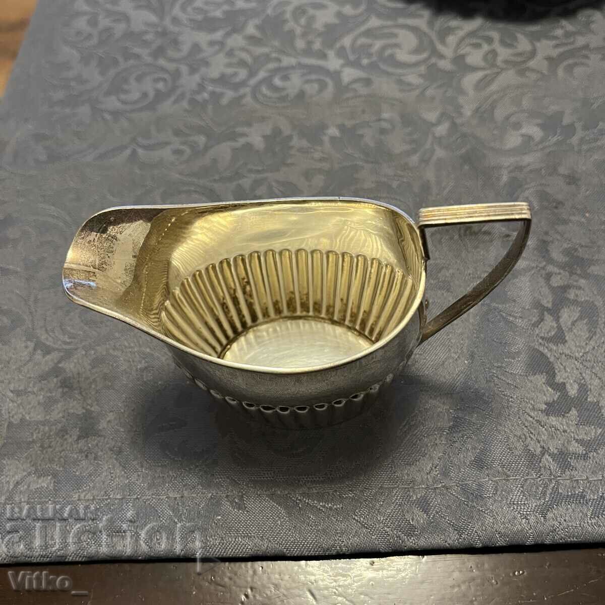 Auction  English silver saucer, jug, markings