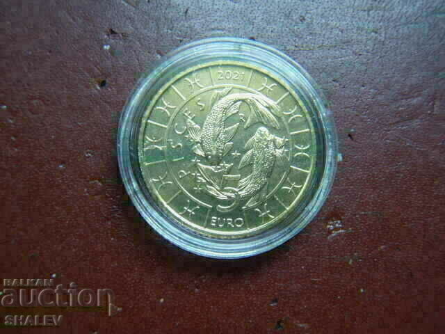 Auction 5 Euro 2021 San Marino "Pisces" - Unc (zodiac - fish) Auction 5 Euro 2021 San Marino "Pisces" - Unc (zodiac - fish)