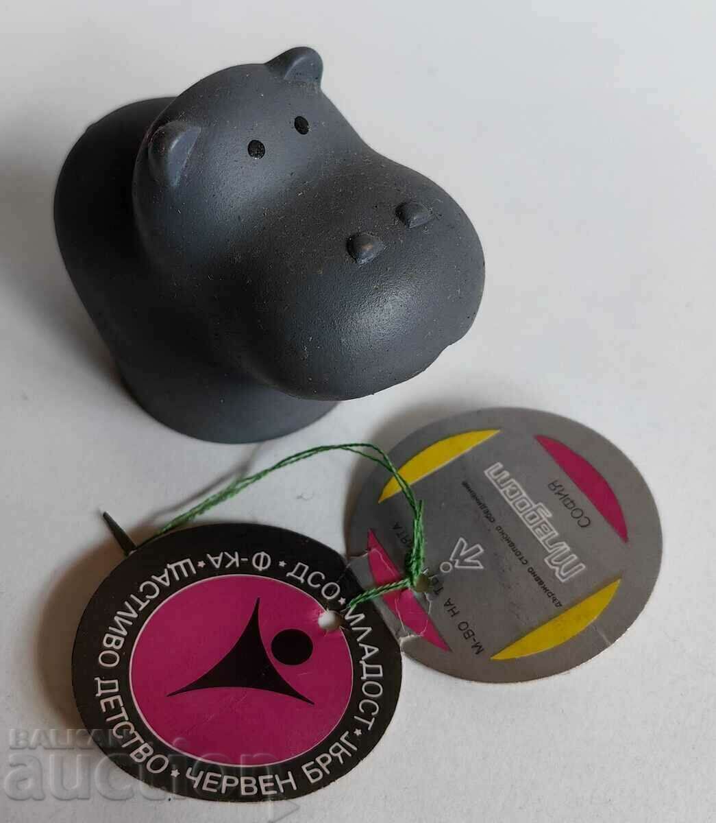 Auction . HIPPO SOC UNUSED RUBBER TOY DOLL WITH TAG Auction . HIPPO SOC UNUSED RUBBER TOY DOLL WITH TAG