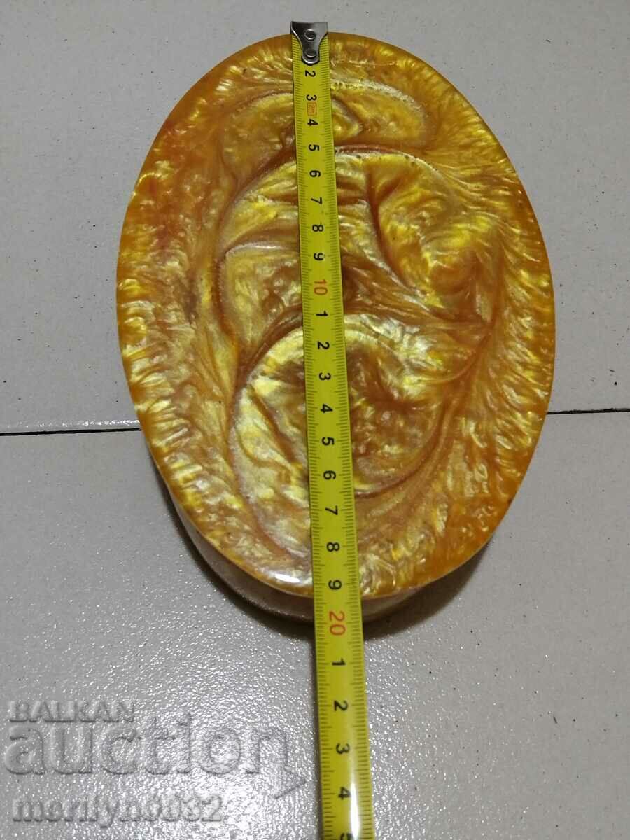 Bulgarian jewelry box artificial amber Catalin NRB with price 59.00 BGN | € 30.17