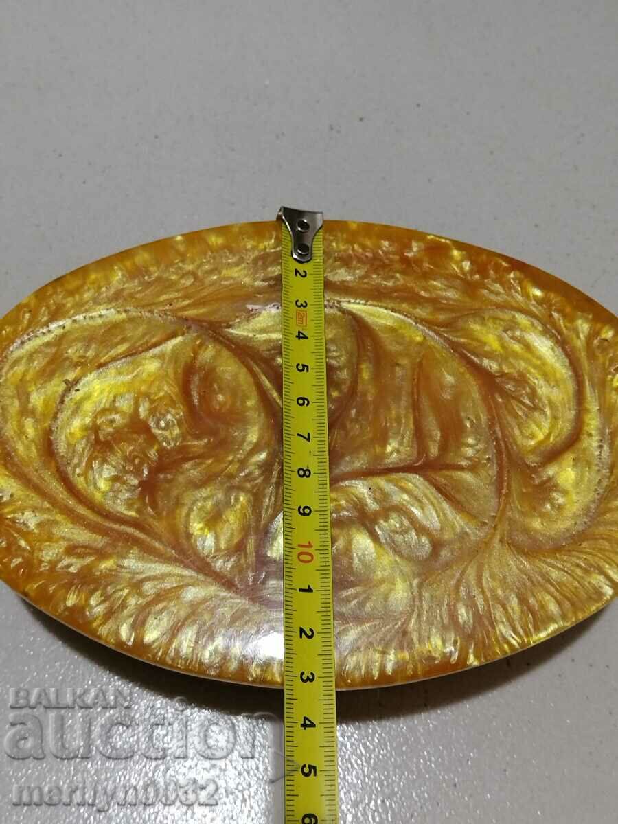 Auction  Bulgarian jewelry box artificial amber Catalin NRB