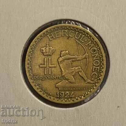 Monaco 1 franc / Monaco 1 franc 1924 ХО with price 30.00 BGN | € 15.34