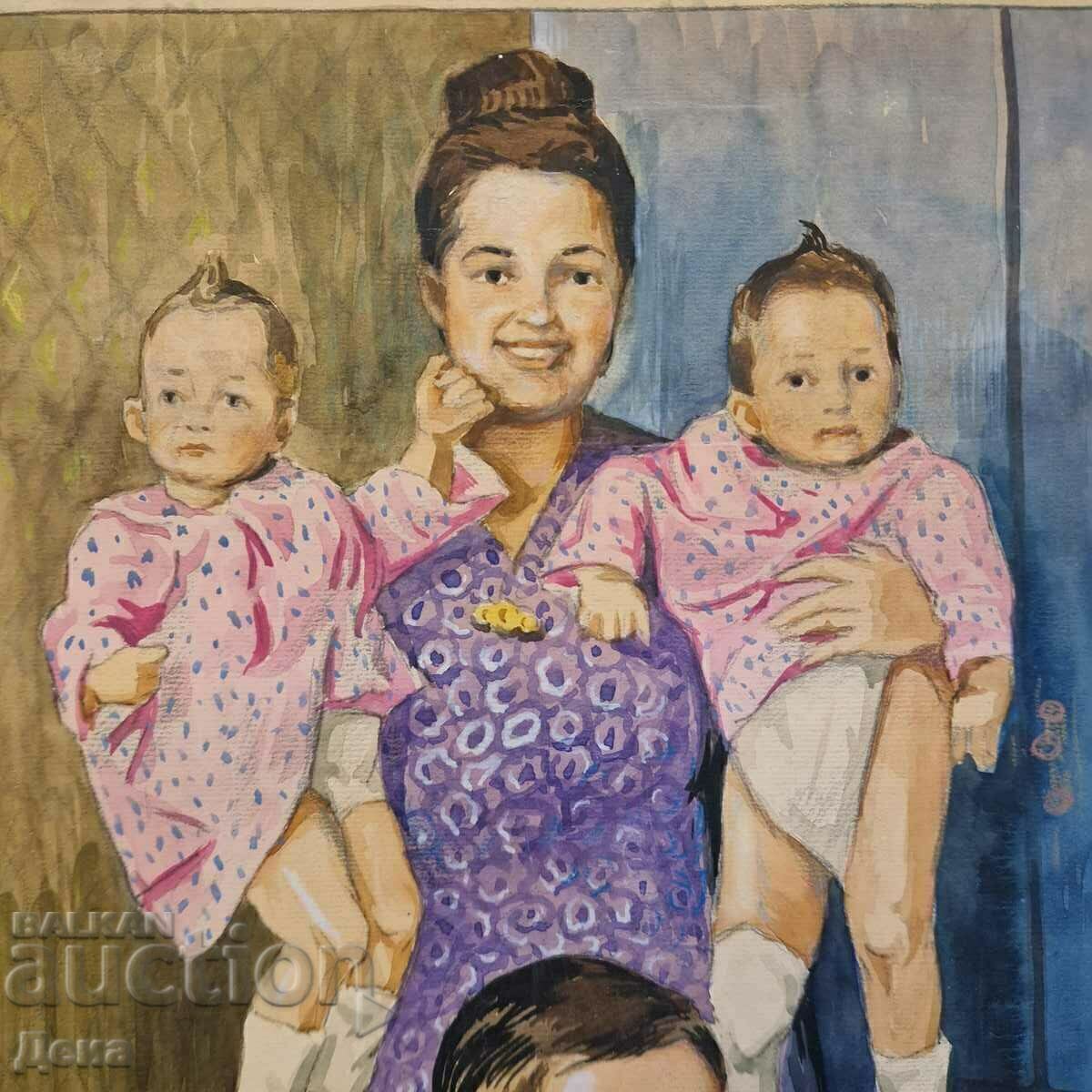 Аукцион К.Велянов акварел 1943г.