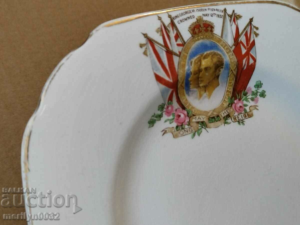 English Porcelain Jubilee Plate 1937 King George 6th - 6