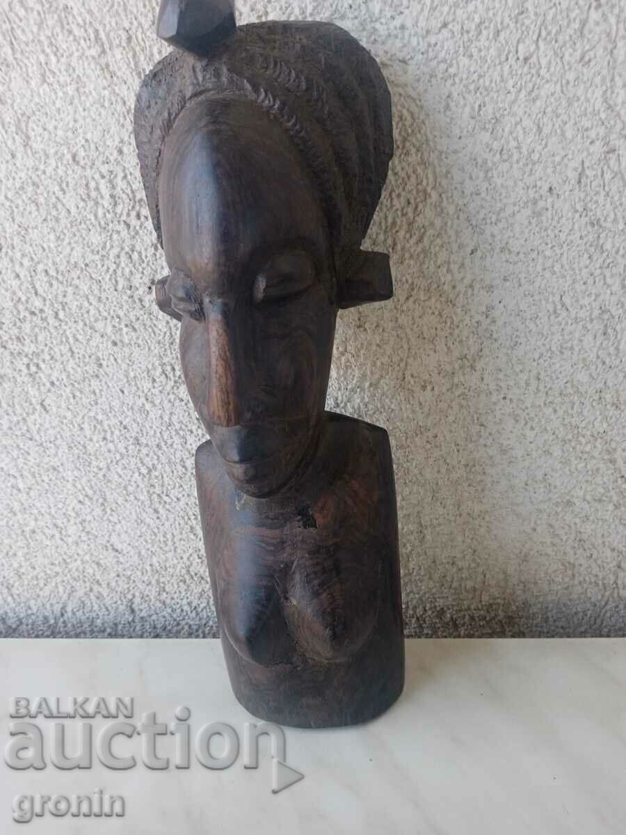 Глава,бюст дърворезба,желязно дърво,Африка,рядък,фигура - 6