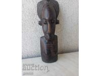 Cap, sculptură în bust, lemn de fier, Africa, rar, figură