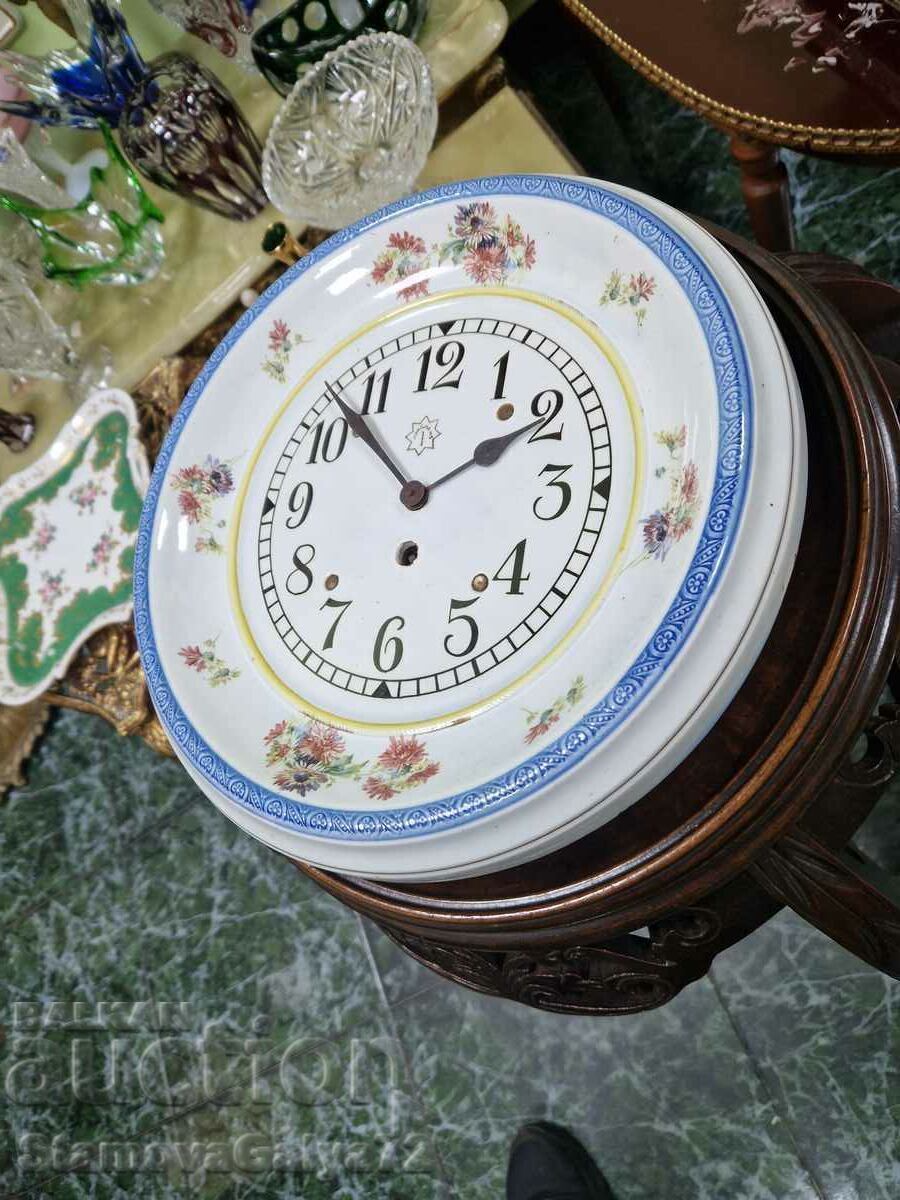 Σπάνιο ρολόι από πορσελάνη αντίκα Junghans - 5