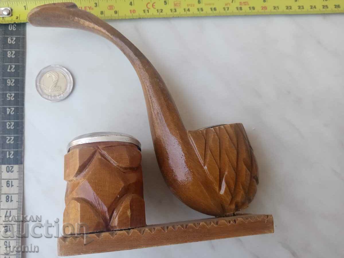 Delivery of Pipe, wood carving, figurine, vintage Delivery of Pipe, wood carving, figurine, vintage
