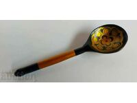 . SOVIET SOC WOODEN PAINTED SPOON KHOHLOM DECORATION