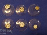 Old original glasses for pocket watches - 6 pieces.