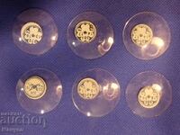 Old original glasses for pocket watches - 6 pieces.