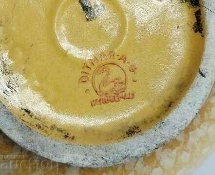 .OVER 100 YEARS OLD GERMAN HAND PAINTED DITMAR CERAMIC JUG - 7 .OVER 100 YEARS OLD GERMAN HAND PAINTED DITMAR CERAMIC JUG - 7