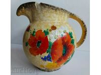 .OVER 100 YEARS OLD GERMAN HAND PAINTED DITMAR CERAMIC JUG