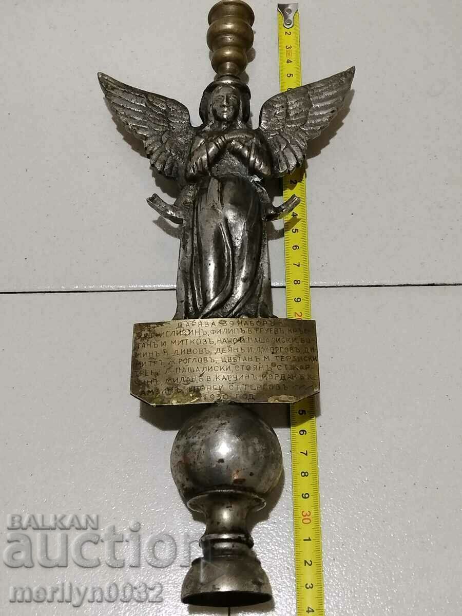 Delivery of Bronze donation decoration figure of the Angel of the Shepherd 1930 candle Delivery of Bronze donation decoration figure of the Angel of the Shepherd 1930 candle