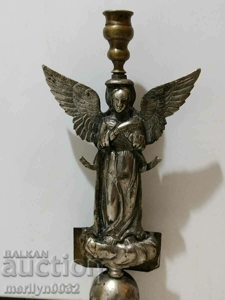 Bronze donation decoration figure of the Angel of the Shepherd 1930 candle - 7 Bronze donation decoration figure of the Angel of the Shepherd 1930 candle - 7