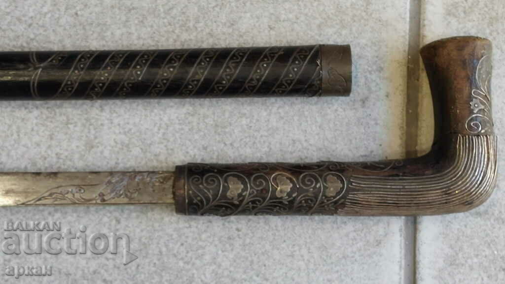 Auction Jewish cane - blade with silver ornaments from the 19th century Auction Jewish cane - blade with silver ornaments from the 19th century