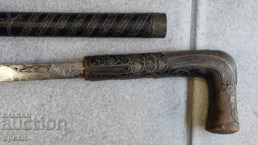 Jewish cane - blade with silver ornaments from the 19th century Jewish cane - blade with silver ornaments from the 19th century