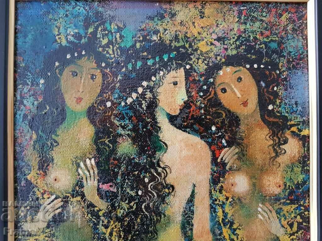 Auction Mitko Dimitrov 1946-2022 The Three Graces 1992 oil paints Auction Mitko Dimitrov 1946-2022 The Three Graces 1992 oil paints