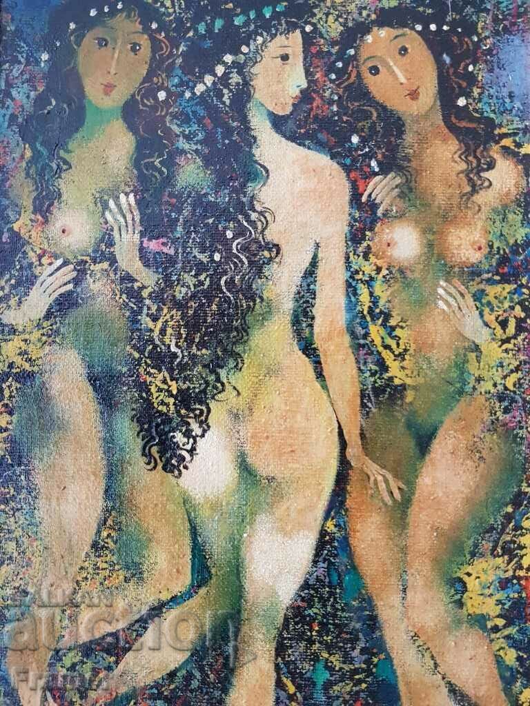 Delivery of Mitko Dimitrov 1946-2022 The Three Graces 1992 oil paints Delivery of Mitko Dimitrov 1946-2022 The Three Graces 1992 oil paints
