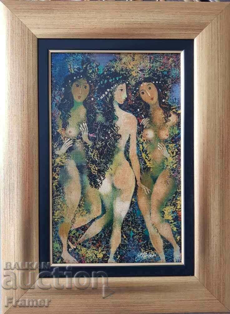 Mitko Dimitrov 1946-2022 The Three Graces 1992 oil paints