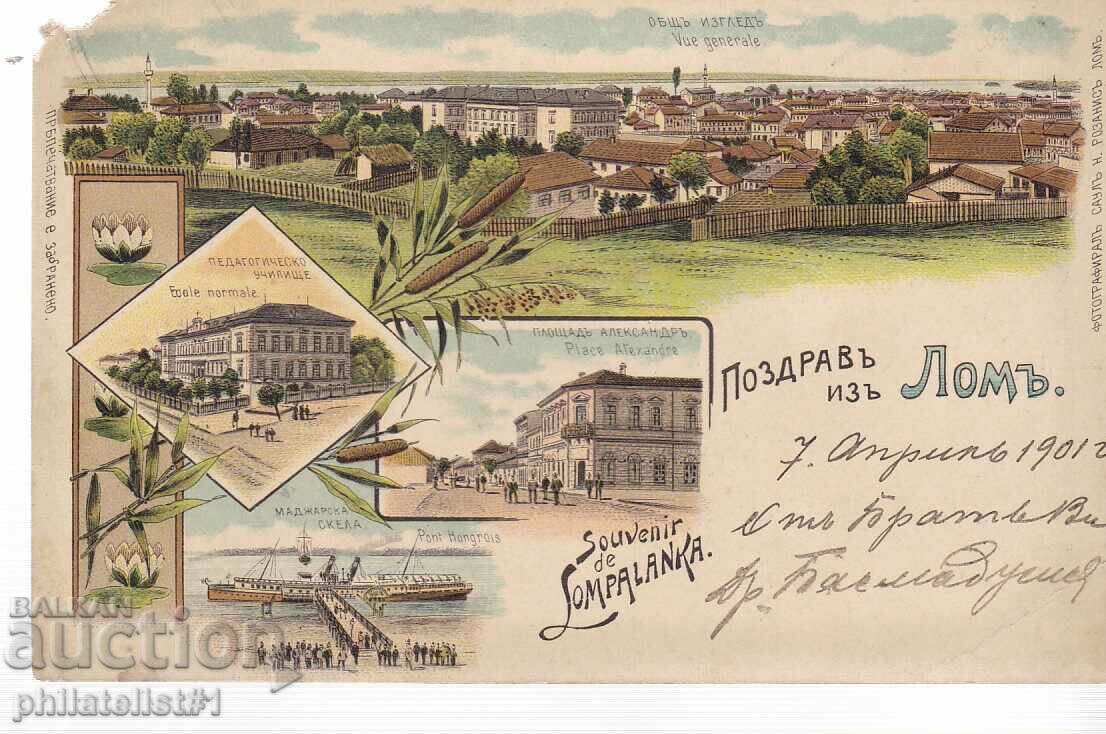 HARTĂ LOM GRUSS AUS CROMOLITOGRAF din 1901.