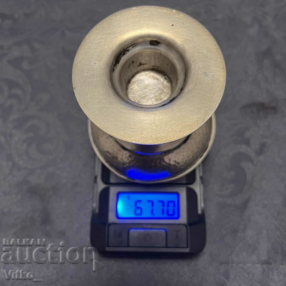 German silver candlestick, silver sample 800, markings - 5 German silver candlestick, silver sample 800, markings - 5