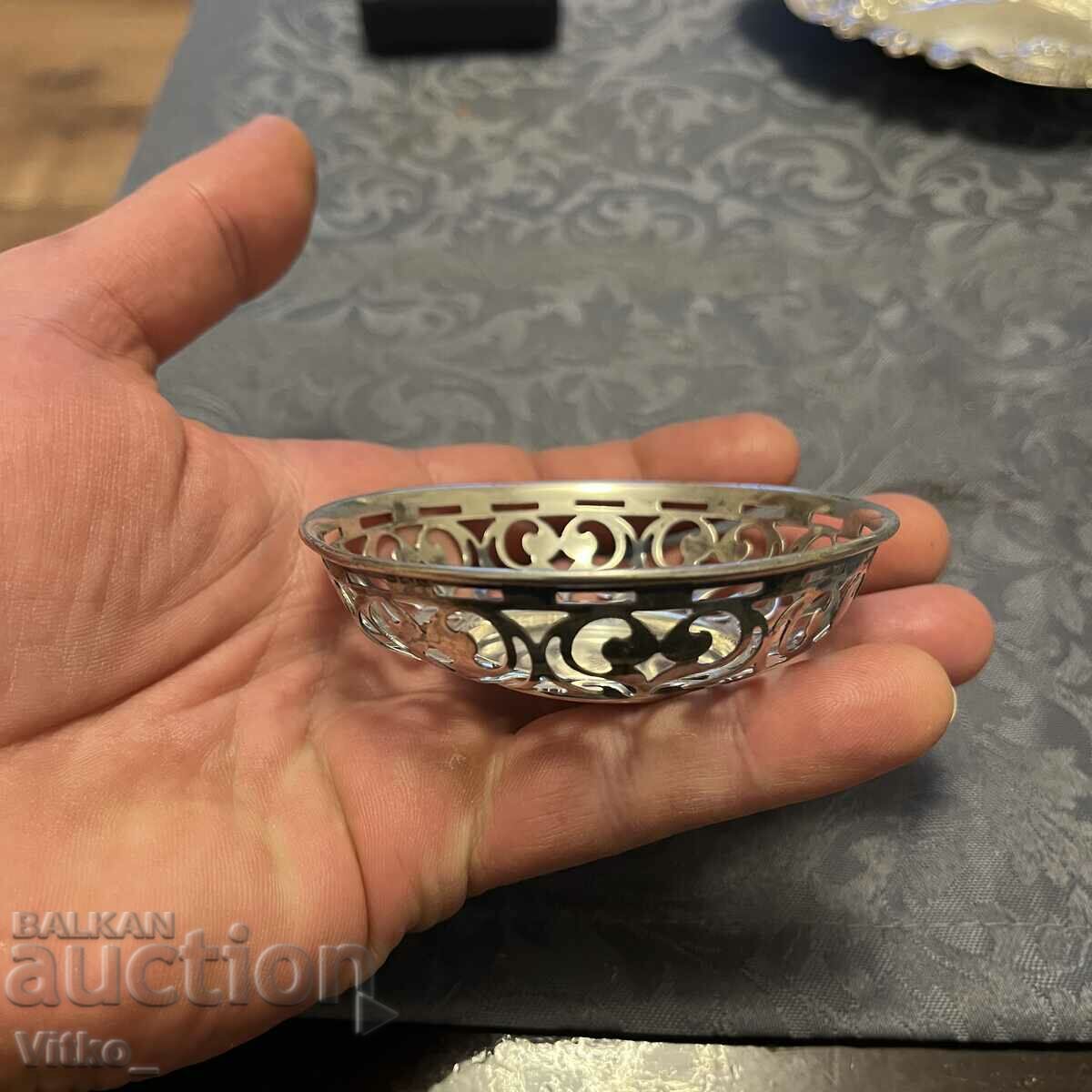 English silver bowl for small candies, markings