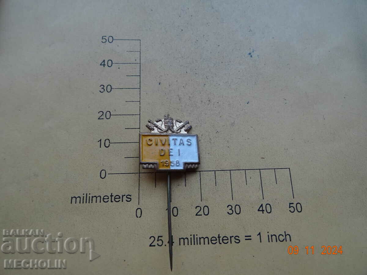 VATICAN RELIGIOUS BADGE 1958 - 6 VATICAN RELIGIOUS BADGE 1958 - 6