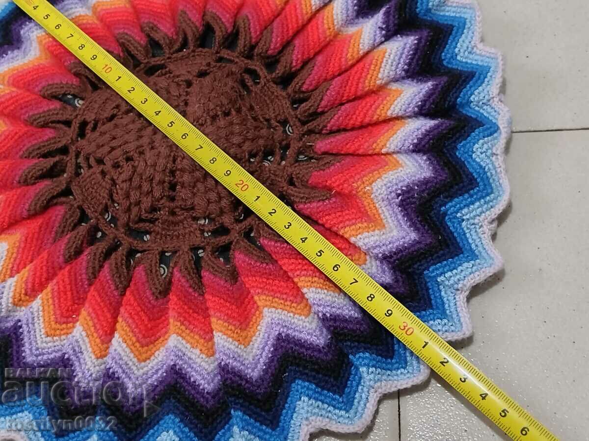 Auction Hand knit plaid chaise lounger chair pad Auction Hand knit plaid chaise lounger chair pad