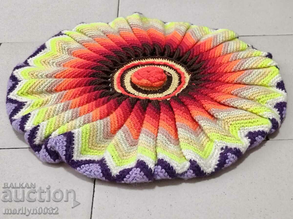 Χειροποίητη πλεκτή καρό μπλοκ καρέκλας ξαπλώστρας με τιμή 28.00 BGN | € 14.32